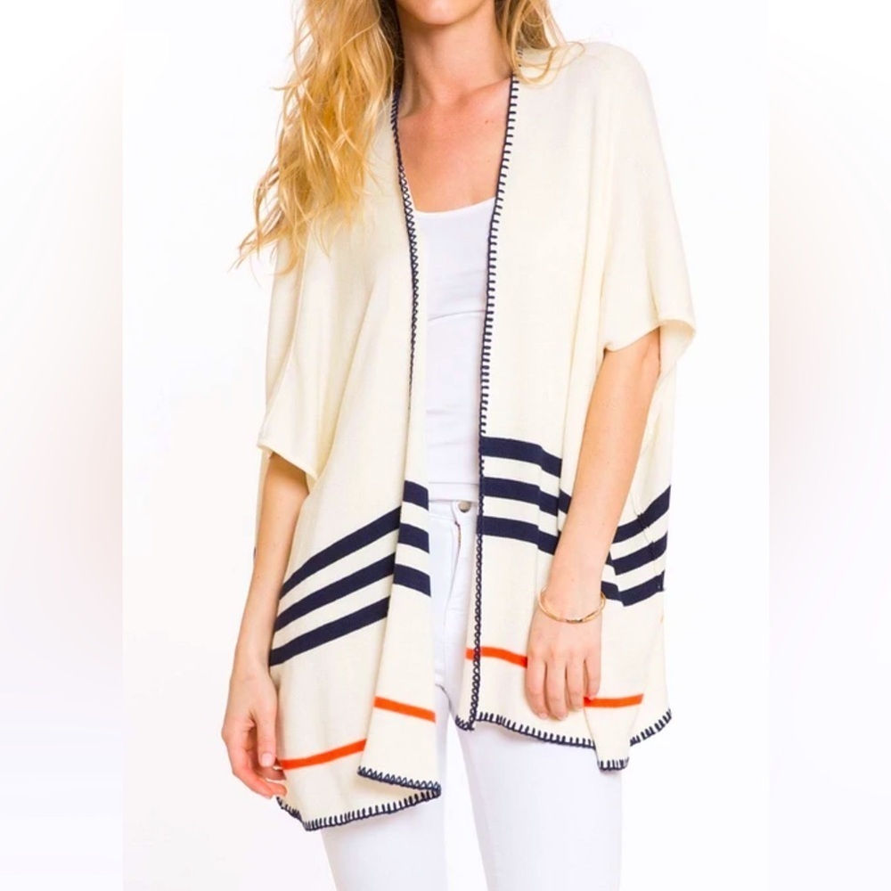 Margaret O’Leary Oversized Blanket Stitch Poncho, size 1 (small)